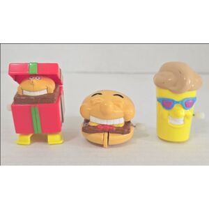 1991 Wendy's WACKY WIND-UPS Kids Meal Fast Food Toy Collectibles Set of 3